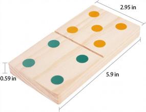 img 2 attached to Большой набор домино на открытом воздухе с яркими точками - 28 больших деревянных плиток для веселых игр на лужайке и во дворе от GAMELAND, 5,9 X 2,95 дюйма