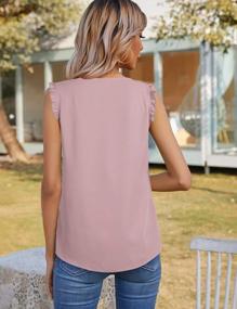 img 2 attached to Lotusmile Women'S Sleeveless Tank Tops Summer Ruffle Trim Chiffon Blouses Shirts