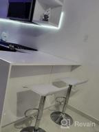 img 1 attached to 2 White Adjustable Swivel Bar Stools With PU Leather And Chrome Base, Gaslift Pub Counter Chairs review by Celeste Pagtama