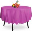 upgrade your party decor with 14 pack of purple premium round tablecloths - 84 x 84 in. disposable & smooth table covers for weddings and parties logo