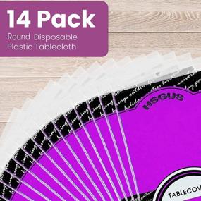 img 1 attached to Upgrade Your Party Decor With 14 Pack Of Purple Premium Round Tablecloths - 84 X 84 In. Disposable & Smooth Table Covers For Weddings And Parties