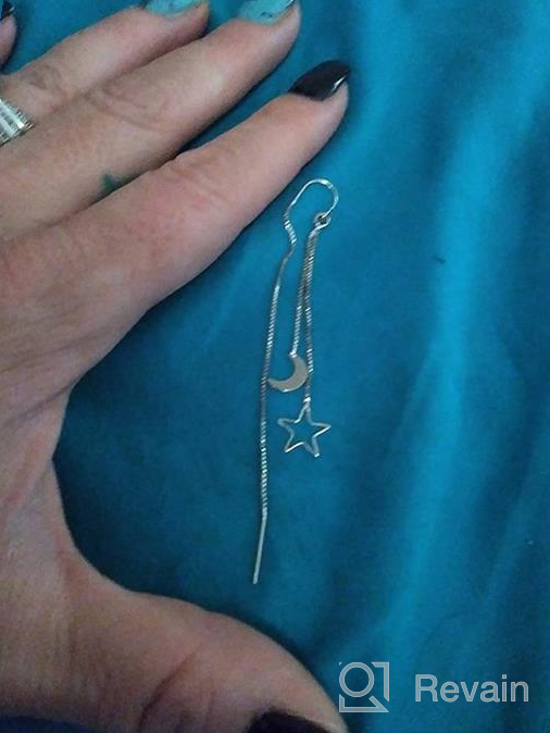 img 1 attached to Tassel Moon Star Threader Drop Dangle Earrings for Women Girls - Cute Hollow Star Silver Plated Long Chain Hanging Earrings - Minimalist Dangling Hypoallergenic Piercing Gifts - Daughter Birthday review by Paul Giordano