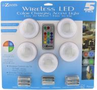 💡 enhance any setting with i-zoom wireless led color changing push lights - 5 pack with remote control логотип