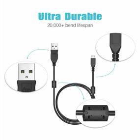 img 2 attached to 10Ft Long Micro USB Charger Cable For Sony Playstation 4, Xbox One And Kindle - Daugee Black Charging Cord For PS4 Controllers