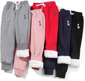 img 3 attached to Toddler Girls Plus Velvet Thickening Winter Fleece Jogger Snow Pants - Keep Warm With Fruitsunchen!
