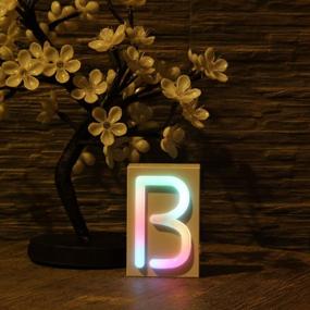 img 4 attached to OYE HOYE LED Letter Neon Sign, 26 Alphabet A - Z Neon Light Signs For DIY Your Name, Christmas Night Lights With Multi Color Changing & USB/Battery Operated Decor Lights - White B