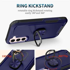 img 1 attached to 📱 Samsung Galaxy S22 Plus Case - Heavy Duty Full Body Shockproof Kickstand with 360° Ring Holder, Support Car Mount - Hybrid Bumper Silicone Hard Back Cover for Samsung S22 Plus 6.6" - Cyan