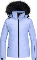 skieer women's waterproof ski jacket winter puffer coat thick hooded parka logo