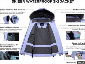 img 2 attached to Skieer Women'S Waterproof Ski Jacket Winter Puffer Coat Thick Hooded Parka