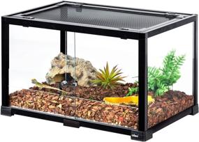 img 4 attached to 🦎 OIIBO 25 Gallon Reptile Terrarium: Versatile Glass Tank for Reptiles, Bearded Dragons, Snakes & More