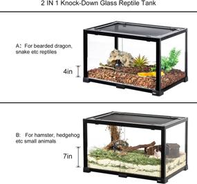 img 3 attached to 🦎 OIIBO 25 Gallon Reptile Terrarium: Versatile Glass Tank for Reptiles, Bearded Dragons, Snakes & More