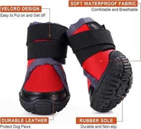 img 3 attached to Premium Waterproof Dog Winter Boots: Anti-Slip Rain/Snow Outdoor Shoes for Small Medium Large Dogs - Paw Protectors for Walking & Running - 4PCS