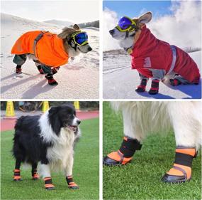 img 2 attached to Premium Waterproof Dog Winter Boots: Anti-Slip Rain/Snow Outdoor Shoes for Small Medium Large Dogs - Paw Protectors for Walking & Running - 4PCS