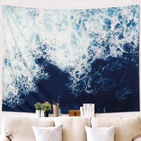 img 3 attached to KHOYIME Tapestry Wall Hanging Blue Ocean Wave Tapestry Sea Tapestry Nature Art Tapestry Sea Wall Decor For Bedroom Living Room Dorm (Blue, 58"X 79")