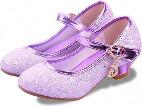 img 4 attached to 👑 Sparkling Purple Princess Toddler Girls' Flats Shoes