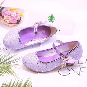 img 1 attached to 👑 Sparkling Purple Princess Toddler Girls' Flats Shoes