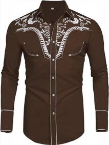 img 3 attached to Stylish and Embroidered Western Clothing: Daupanzees Sleeve Casual Men's Shirts