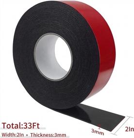 img 3 attached to 2In Wide 33Ft Long PE Foam Double-Sided Adhesive Tape - Super Strong Outdoor/Indoor Seal Strip For Automotive Mounting, Weatherproof Decorative & Trim Car Strips, Photo Frames