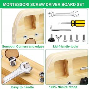 img 2 attached to 🔧 Montessori Screw Driver Board Set for Kids - Wooden Materials Toys for 3-5 Year Olds, Toddler Tools Set - Basic Skills Educational Learning Toy for Kids Toddlers in Preschool or Classroom