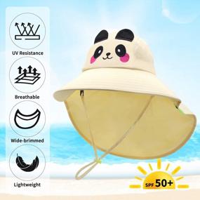 img 3 attached to Summer Sun Protection Bucket Hat For Boys & Girls - Duoyeree Kids Large Brimmed Fisherman Animal Hat