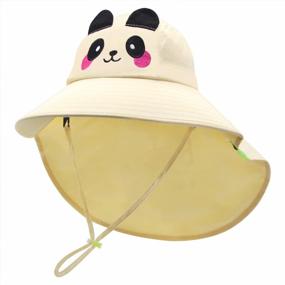 img 4 attached to Летняя шляпа-ведро с защитой от солнца для мальчиков и девочек - Детская шляпа Duoyeree с большими полями в виде рыбака и животных