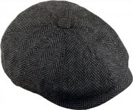 men's 8 panel 100% wool tweed newsboy cap flat baker boy hat logo