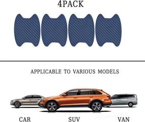 img 2 attached to Blue Carbon Fiber Car Door Handle Sticker Set - Ultimate Protection for Your Car Handles