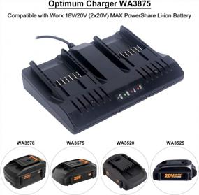 img 1 attached to Biswaye Dual Port 20V Li-Ion Charger For Worx PowerShare Batteries WA3578, WA3575, WA3525, WA3520, WA3512, WA3512.1, WA3742 - Quick Charging Solution