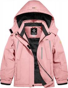 img 4 attached to GEMYSE Girls' Winter Waterproof Ski Snow Jacket: Keep Warm & Windproof