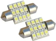 💡 2 pack 31mm 12-smd 1.25" 12v festoon dome light led bulbs w/ sticker for de3175 de3022 de3021 3175 - white логотип