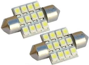 img 1 attached to 💡 2 Pack 31mm 12-SMD 1.25" 12V Festoon Dome Light LED Bulbs w/ STICKER for DE3175 DE3022 DE3021 3175 - White