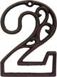 rustic cast iron house numbers - large 4.6 inch height for home address (number 2) - decorative and functional for better curb appeal logo