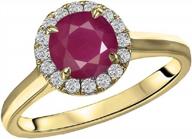 потрясающее обручальное кольцо с рубином в стиле halo из 14-каратного золота для женщин - voss + agin .80 carat genuine stone - hi color; i1 -i2 чистота логотип