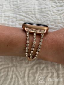 img 5 attached to Rose Gold Bling Diamond Rhinestone Apple Watch Band - Compatible With Series 8 7 6 5 4 3 2 1 SE (38Mm/40Mm/41Mm)