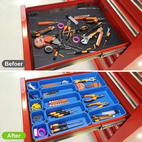 img 3 attached to Organize Your Tools In Style With 42 Pack Tool Box Organizer Tool Tray Dividers And Rolling Cabinet Cart In Blue - Perfect For Hardware, Parts, Screws, Nuts And Small Tools Storage And Organization!