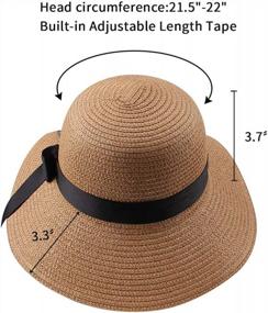 img 1 attached to Women'S Zsedrut Summer Beach Sun Hat With Bowknot - Foldable Visor Floppy Wide Brim Straw Cap