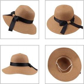 img 3 attached to Women'S Zsedrut Summer Beach Sun Hat With Bowknot - Foldable Visor Floppy Wide Brim Straw Cap