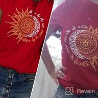 img 1 attached to Women'S Summer Vintage Tees: MaQiYa Cotton Moon & Sun Printed Tops review by Jason Marquez