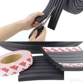 img 2 attached to 🧸 15.7ft Extra Wide Edge Protectors for Table, Desk, Fireplace - Baby Proofing Edge Guards with Adhesive Tapes (Black)