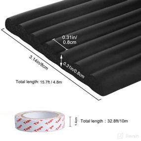 img 3 attached to 🧸 15.7ft Extra Wide Edge Protectors for Table, Desk, Fireplace - Baby Proofing Edge Guards with Adhesive Tapes (Black)