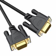 high-quality 6ft vga to vga monitor cable with gold-plated connectors for hd 1080p display on pc, laptop, tv or projector - male to male svga cord by uvooi logo