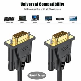 img 3 attached to High-Quality 6FT VGA To VGA Monitor Cable With Gold-Plated Connectors For HD 1080P Display On PC, Laptop, TV Or Projector - Male To Male SVGA Cord By UVOOI