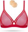 wingslove women's sheer lace bralette: a sexy wireless plunge triangle for confident style logo