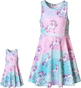 img 4 attached to Stylish Sleeveless Summer Dresses: Jxstar Matching Girls & Doll Flower Dresses – Perfect Doll Outfits