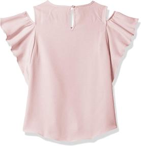 img 1 attached to 👚 Amy Byer Girls' Clothing: Flutter Shoulder Necklace Tops, Tees & Blouses