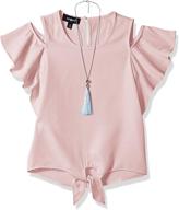 👚 amy byer girls' clothing: flutter shoulder necklace tops, tees & blouses logo