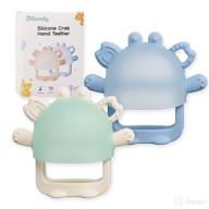 🦀 dilovely silicone baby teething toys crab teether: a bpa-free solution for soothing teething pain in infants 0-12 months - 2 pack, blue green logo