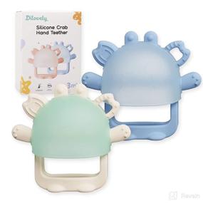 img 4 attached to 🦀 Dilovely Silicone Baby Teething Toys Crab Teether: A BPA-Free Solution for Soothing Teething Pain in Infants 0-12 Months - 2 Pack, Blue Green