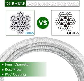 img 1 attached to 🐶 Enhanced Dog Runner System: Elastic Leash, 100ft Cable, and 10ft Leads for Yard and Camping