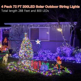img 3 attached to Multicolor Solar Fairy String Lights, Waterproof 4-Pack With Extra-Long 800 LEDs And 288Ft Length - 8 Modes For Patio, Christmas, Wedding, Party Decorations